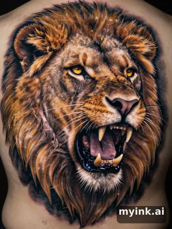 Realistic Lion Tattoo Design reference image