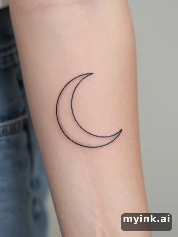 Minimalist Moon Tattoo Design reference image