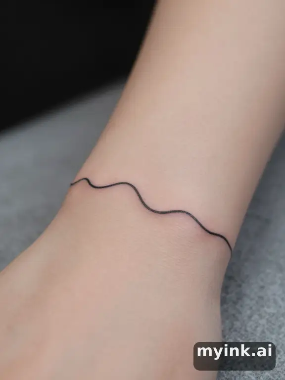 Minimalist Wave Tattoo Design reference image