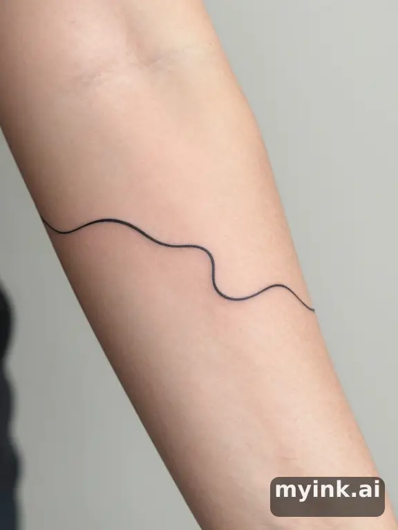 Minimalist Wave Tattoo Design reference image