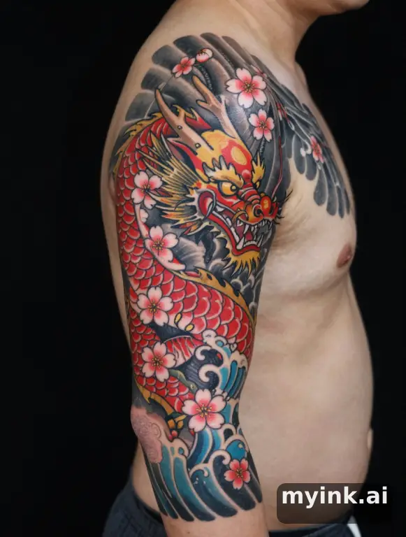 Japanese Dragon Tattoo Design reference image