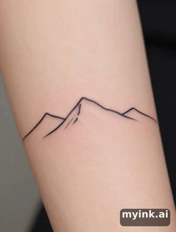 Minimalist Mountain Tattoo Design reference image