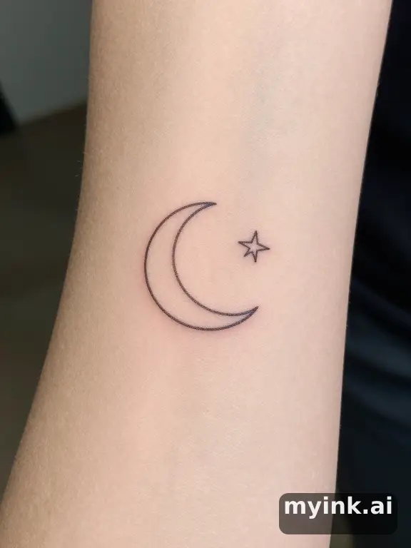Minimalist Moon Tattoo Design reference image