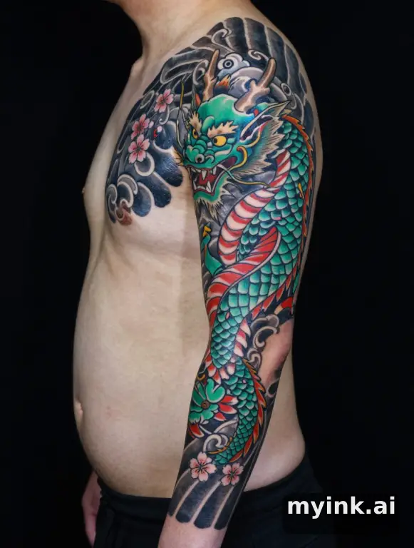 Japanese Dragon Tattoo Design reference image