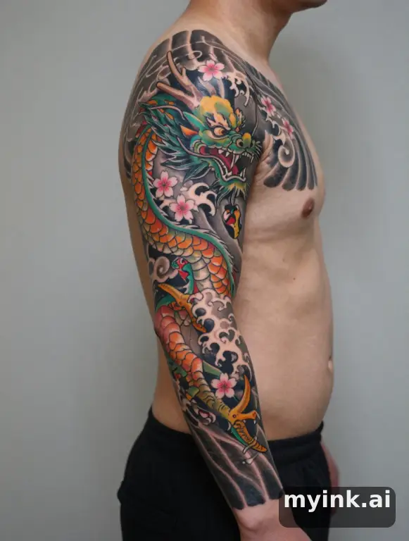 Japanese Dragon Tattoo Design reference image