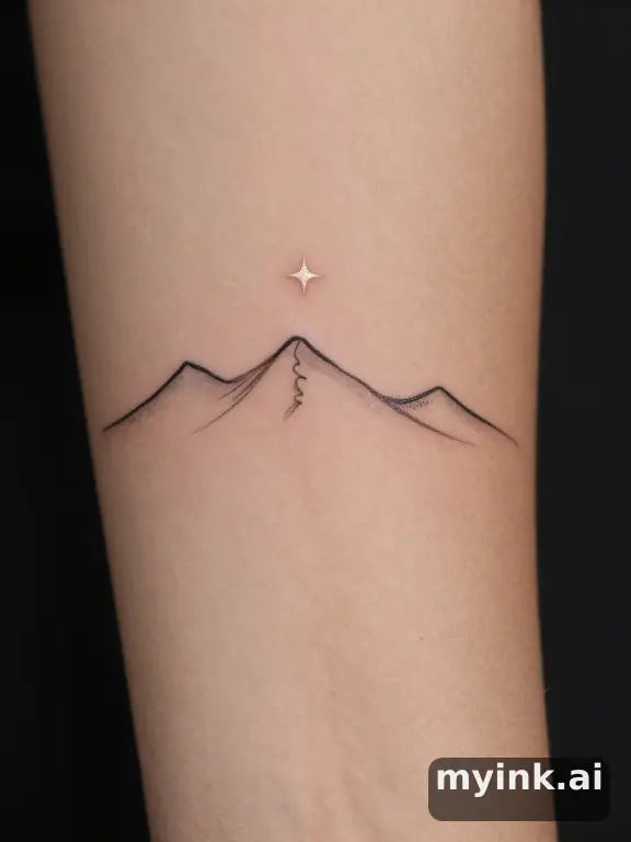 Minimalist Mountain Tattoo Design reference image