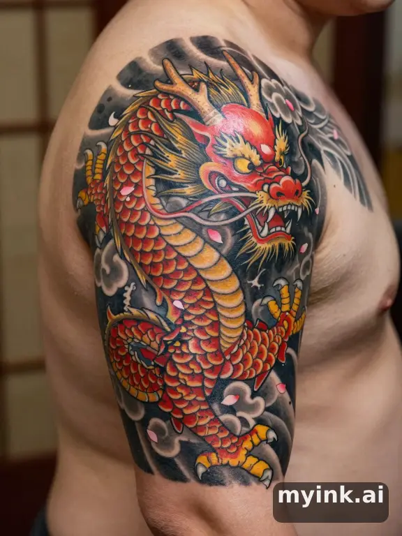 Japanese Dragon Tattoo Design reference image