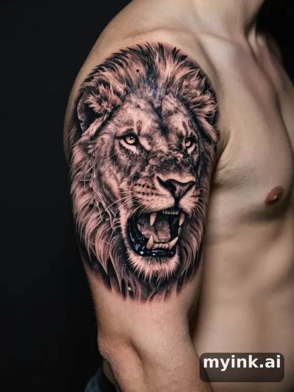 Realistic Lion Tattoo Design reference image
