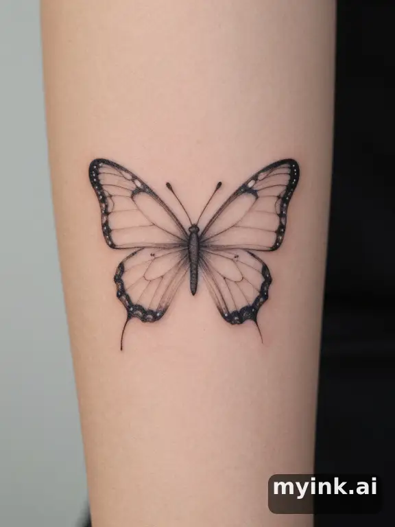 Minimalist Butterfly Tattoo Design reference image