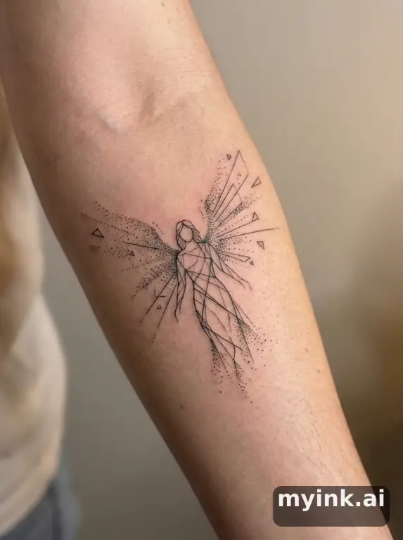 Minimalist Angel Tattoo Design reference image