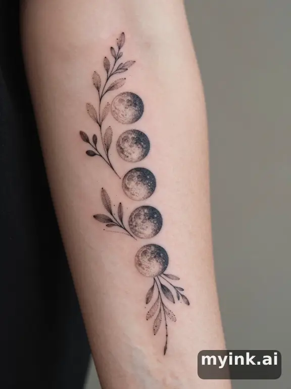 Dotwork Moontattoo Tattoo Design reference image