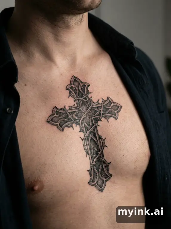 Dotwork Gothic Tattoo Design reference image