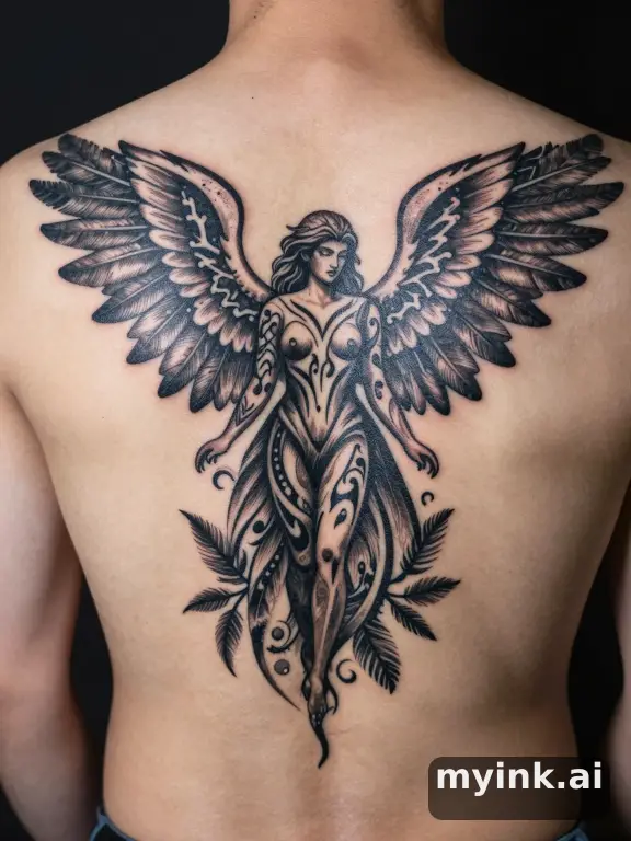 Tribal Angel Tattoo Design reference image