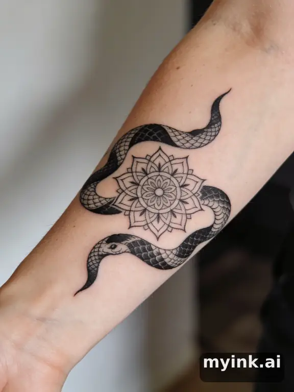 Minimalist Mandala Tattoo Design reference image