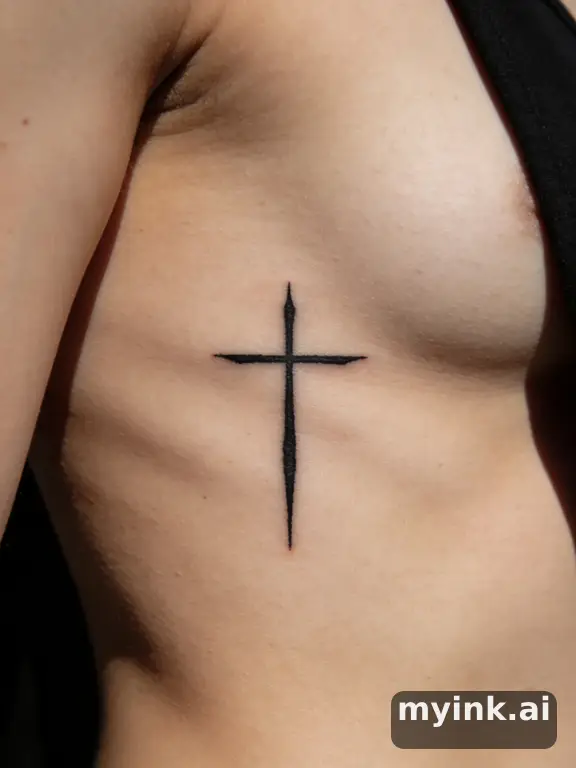 Minimalist Cross Tattoo Design reference image