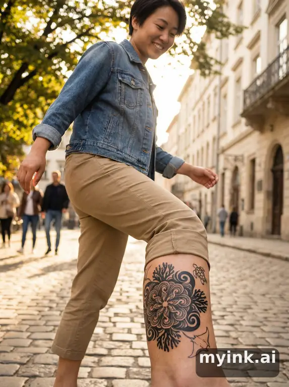 Blackwork Mandala Tattoo Design reference image