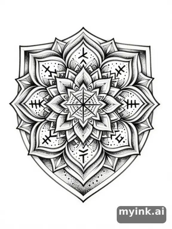 Dotwork Mandala Tattoo Design reference image