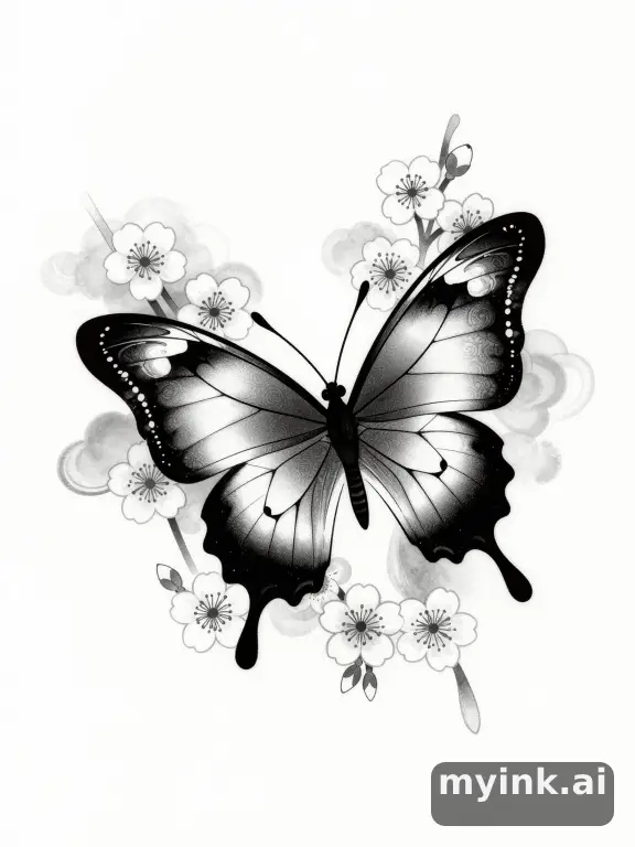 Japanese Butterfly Tattoo Design reference image