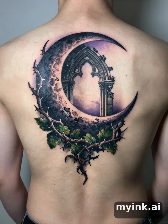 Neotraditional Gothic Tattoo Design reference image