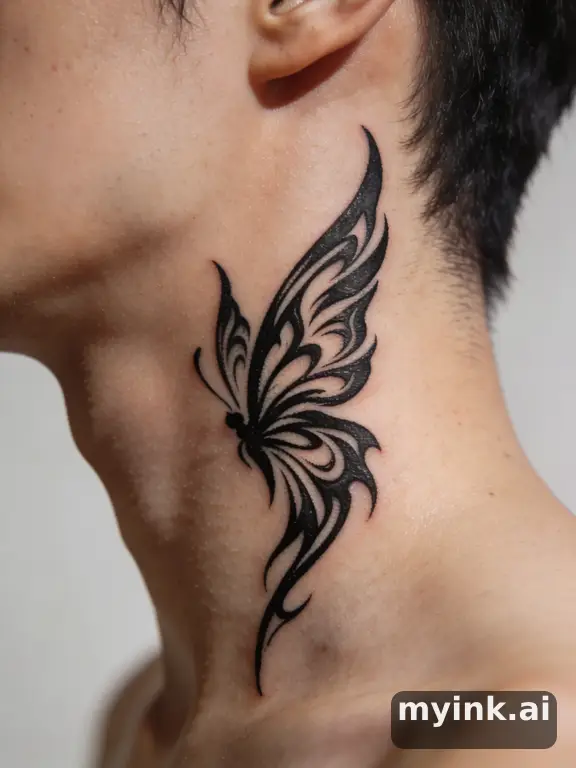 Tribal Butterfly Tattoo Design reference image