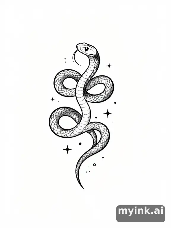 Minimalist Snake Tattoo Design reference image