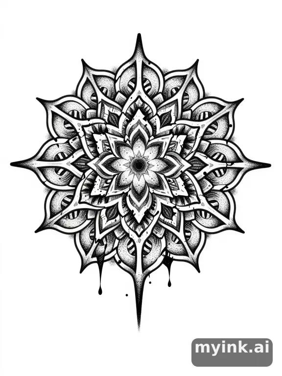 Dotwork Gothic Tattoo Design reference image