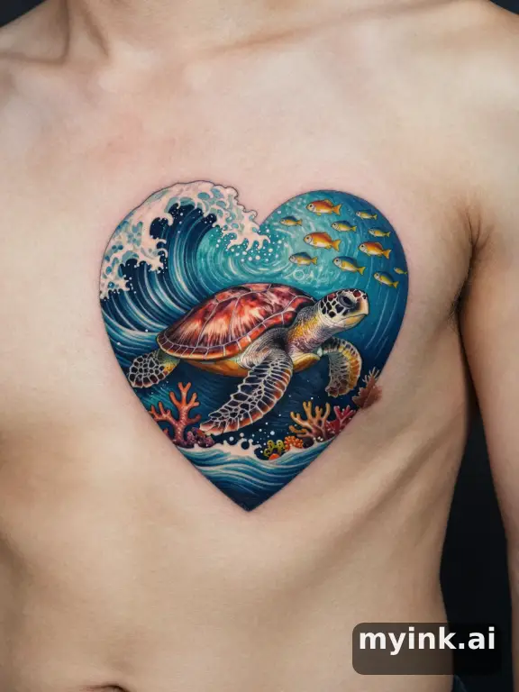Realistic Ocean Tattoo Design reference image