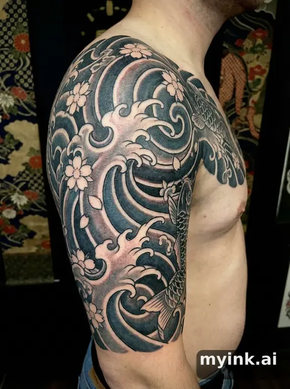 In Japanese irezumi tattoo style — Japanese Tattoo Design reference image