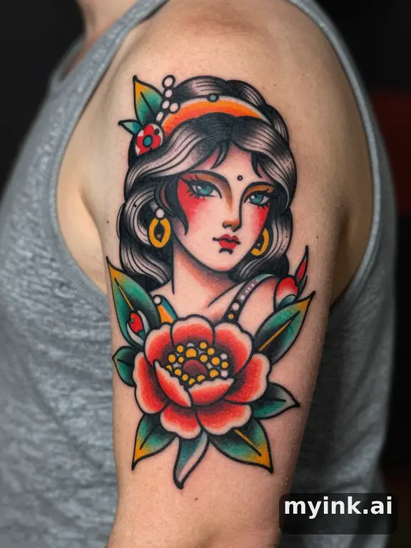 In neo-traditional tattoo style — Neotraditional Tattoo Design reference image