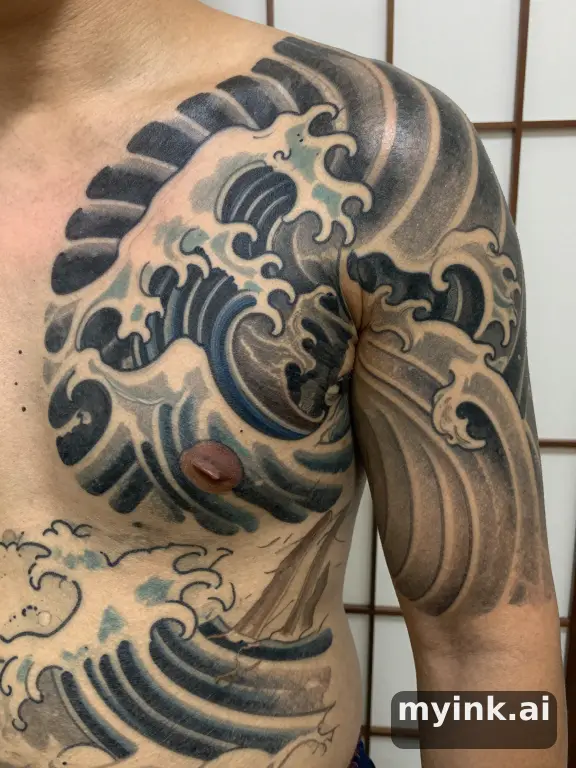 In Japanese irezumi tattoo style — Japanese Tattoo Design reference image