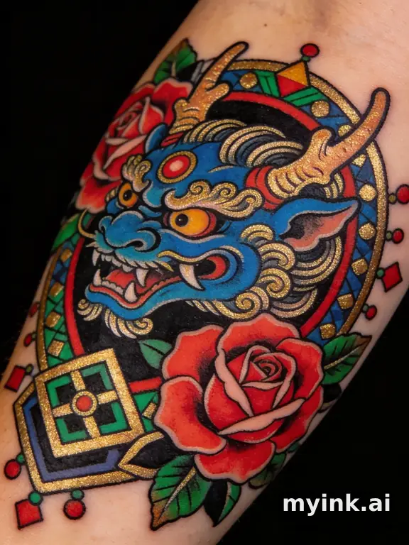 In neo-traditional tattoo style — Neotraditional Tattoo Design reference image