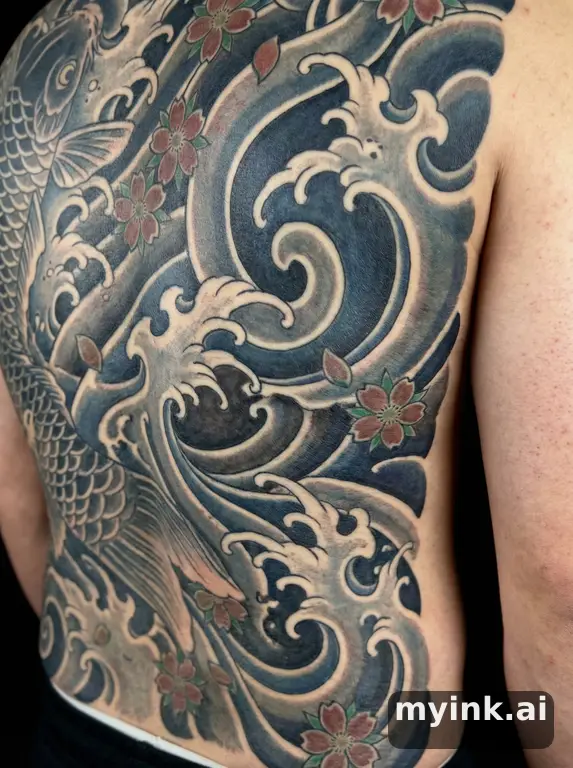 In Japanese irezumi tattoo style — Japanese Tattoo Design reference image