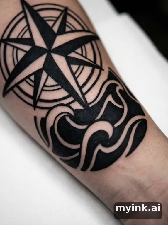 In blackwork tattoo style — Blackwork Tattoo Design reference image