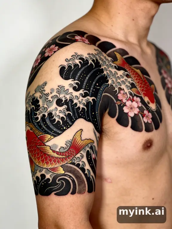 In Japanese irezumi tattoo style — Japanese Tattoo Design reference image