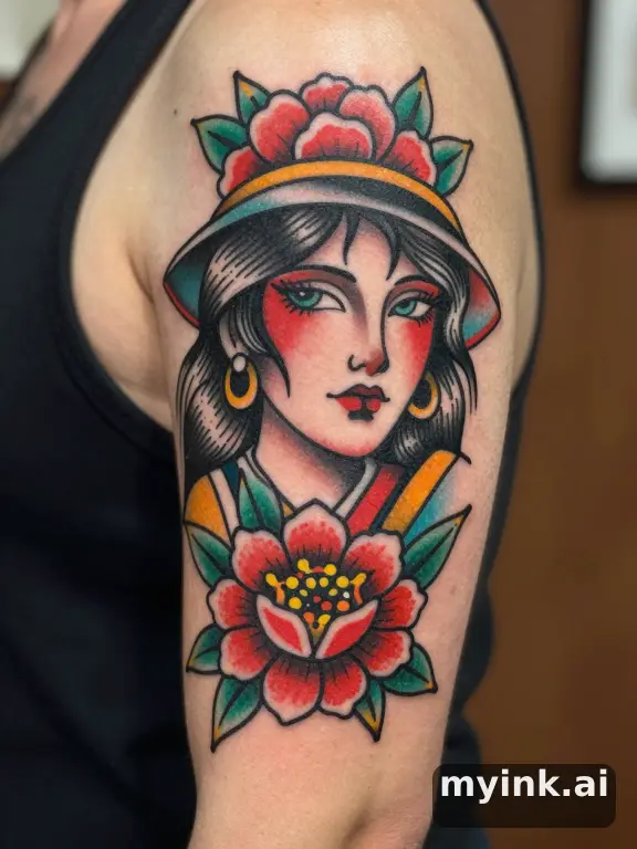 In neo-traditional tattoo style — Neotraditional Tattoo Design reference image