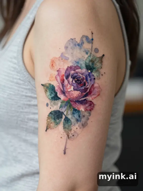 In watercolor tattoo style — Watercolor Tattoo Design reference image