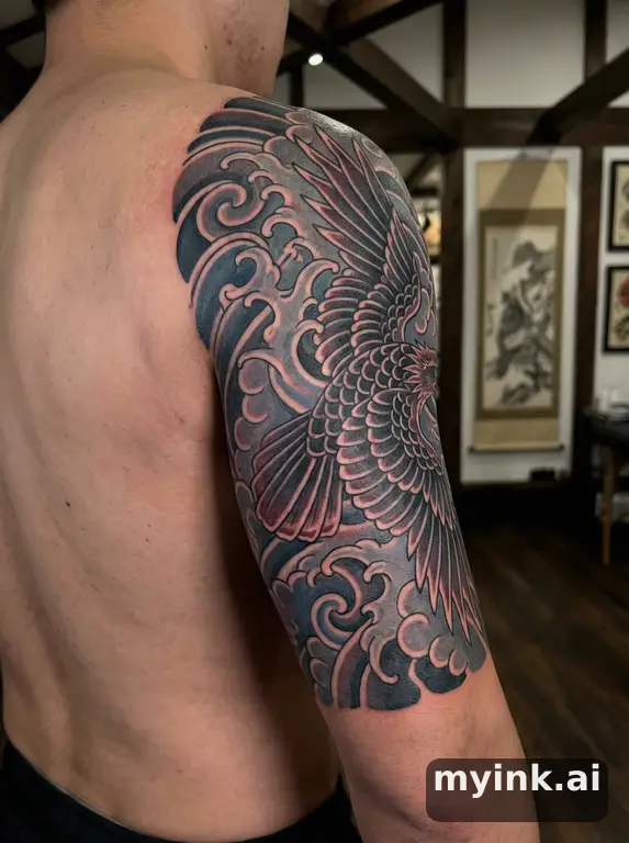 Soaring eagle — Japanese Tattoo Design reference image