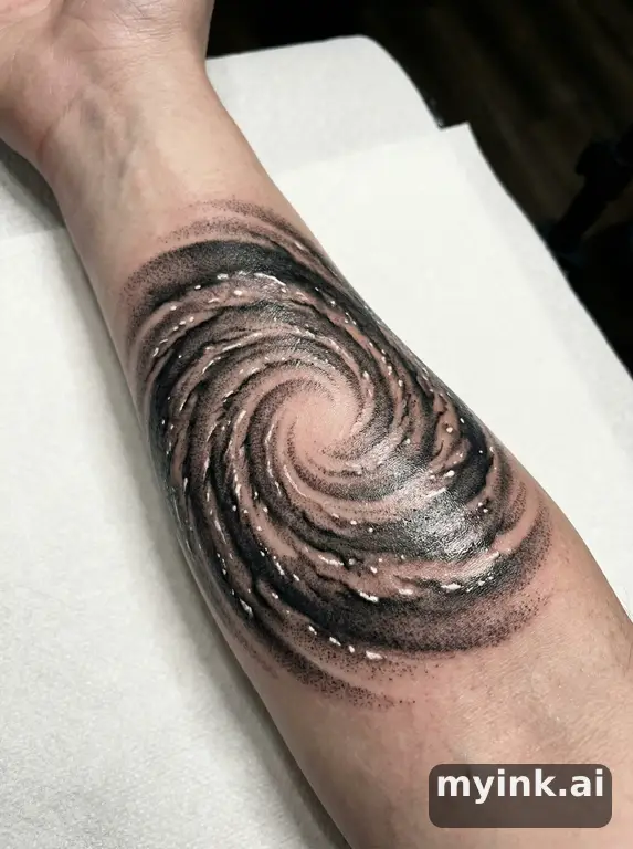 Galaxy spiral — Realistic Tattoo Design reference image