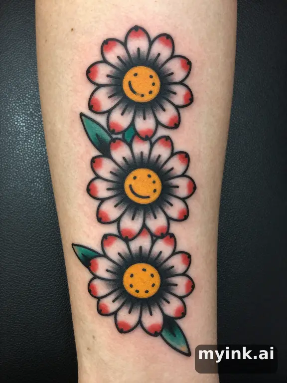 Daisy chain — Traditional Tattoo Design reference image