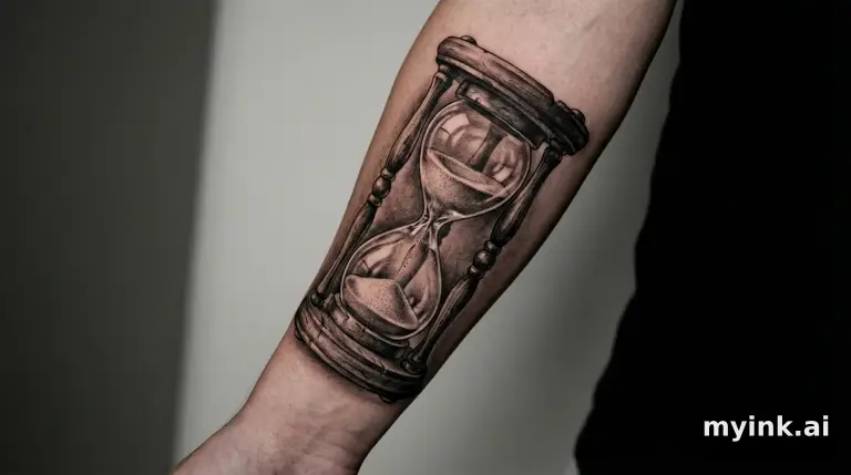 Hourglass — Realistic Tattoo Design reference image