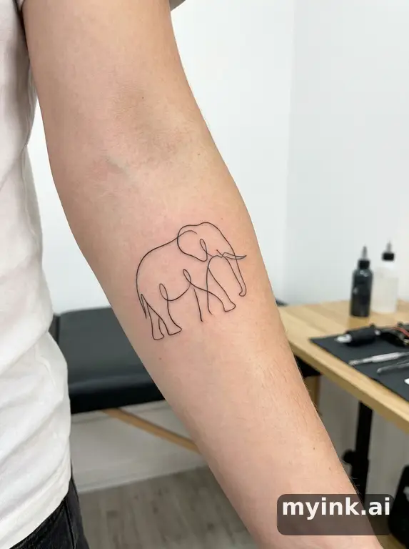 Elephant — Minimalist Tattoo Design reference image