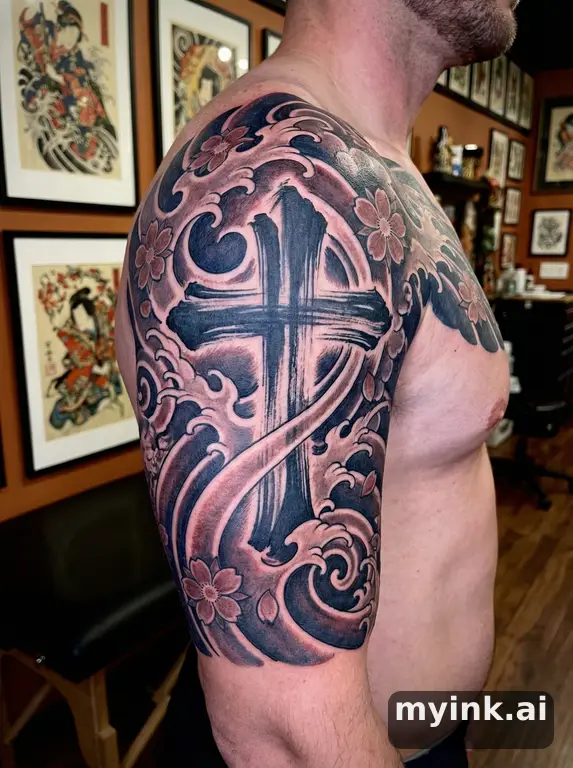 Cross — Japanese Tattoo Design reference image