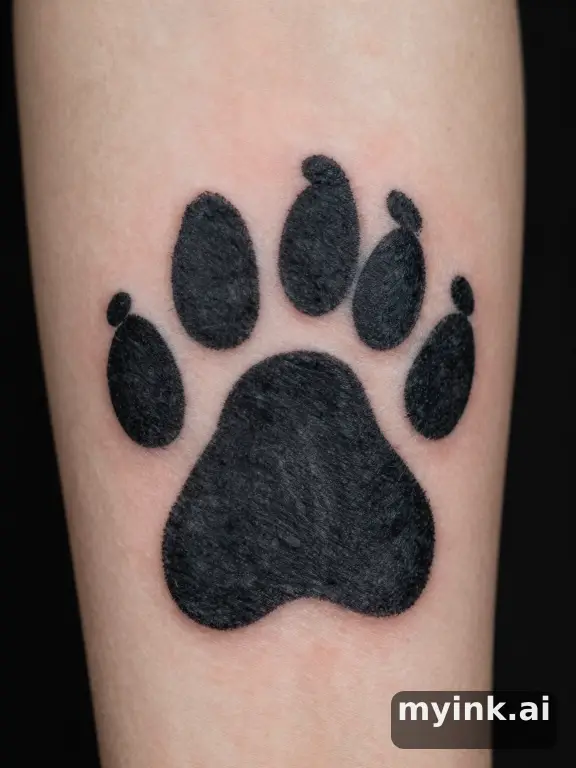 Paw prints — Blackwork Tattoo Design reference image