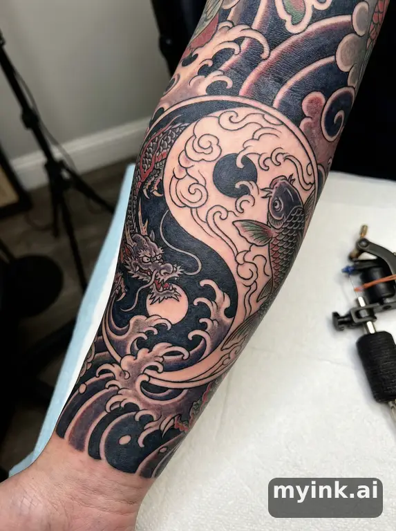 Yin yang symbol — Japanese Tattoo Design reference image