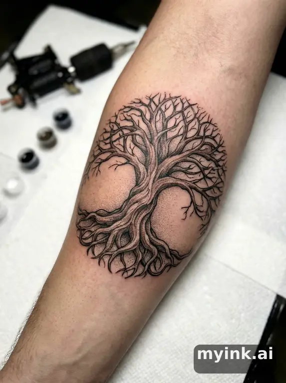 Tree of life — Realistic Tattoo Design reference image