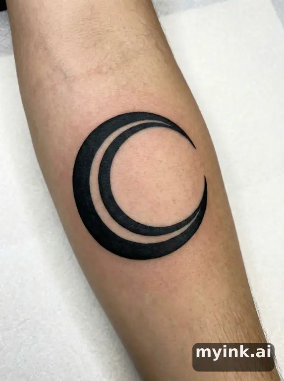 Crescent moon — Blackwork Tattoo Design reference image
