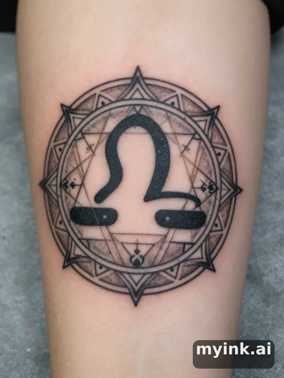 Libra scales symbol — Geometric Tattoo Design reference image
