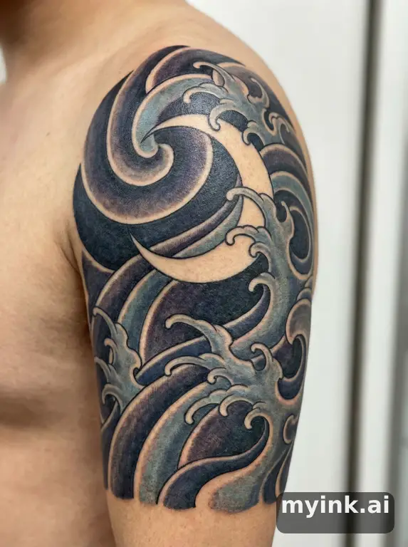 Crescent moon — Japanese Tattoo Design reference image