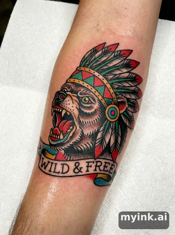 Bear — Traditional Tattoo Design reference image