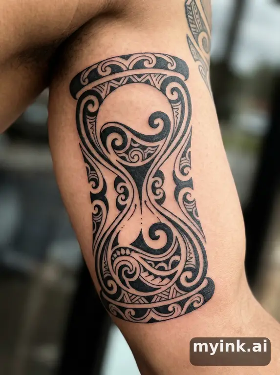 Hourglass — Tribal Tattoo Design reference image